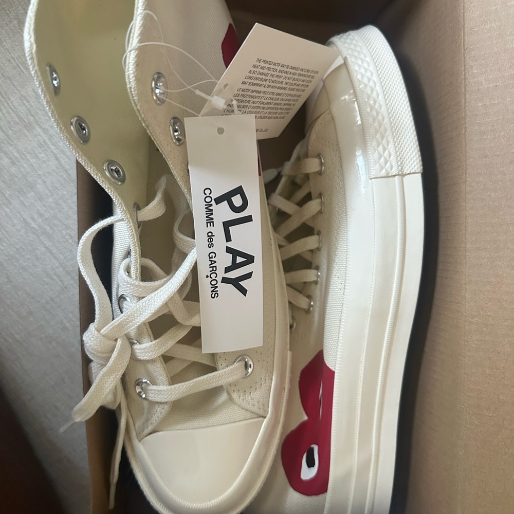Comme des Garcons PLAY Women's Cream Sneakers
